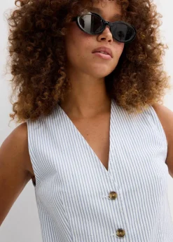 Jeansweste, gestreift