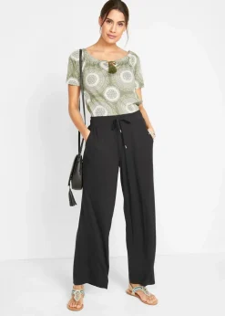 Jersey- Hose aus fließendem Viskose-Mix