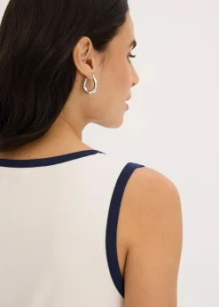 Jersey Tanktop mit Kontrastblende