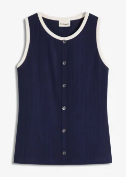 Jersey Tanktop mit Kontrastblende