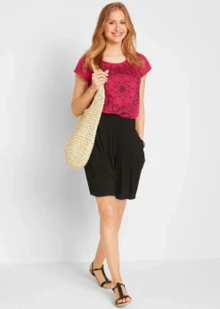 Jersey-Bermuda aus Viskose-Mix