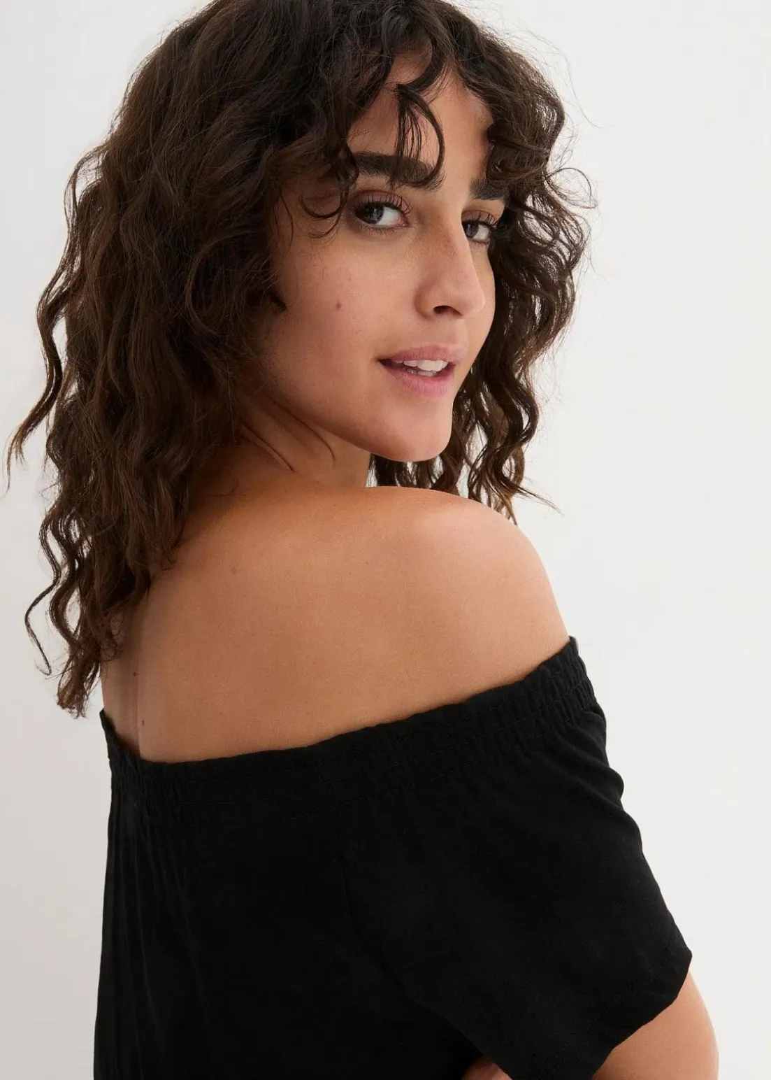 Jersey-Carmenkleid aus reiner Baumwolle