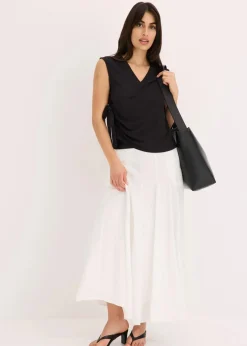 Jerseycrepe-Shirt in Wickeloptik