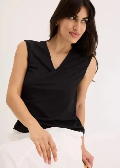 Jerseycrepe-Shirt in Wickeloptik