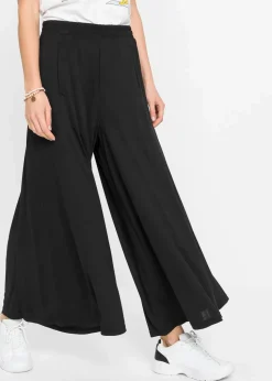 Jersey-Culotte mit weitem Bein