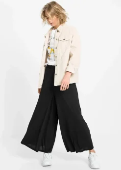 Jersey-Culotte mit weitem Bein