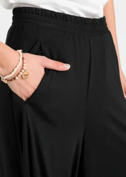 Jersey-Culotte mit weitem Bein