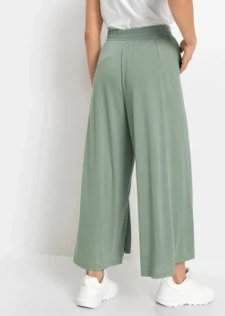 Jersey-Culotte mit weitem Bein