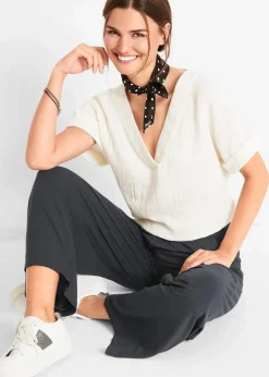 Jersey-Hose aus fließendem Viskose-Mix, 7-8-Länge