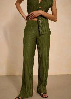 Jersey-Hose mit Plissee