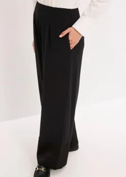 Jersey-Hose mit Satinbesätzen