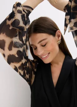 Jersey-Jumpsuit mit Mesh-Ärmeln