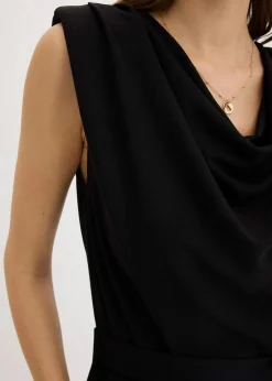 Jersey-Jumpsuit mit Schulterpolster