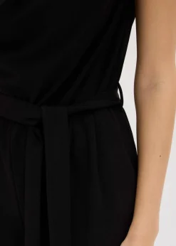 Jersey-Jumpsuit mit Schulterpolster