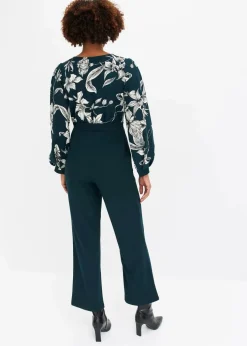 Jersey-Jumpsuit mit Wickeloptik