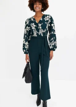 Jersey-Jumpsuit mit Wickeloptik