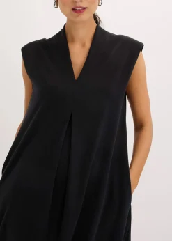 Jerseykleid aus Viskose-Mix mit Schulterpolster