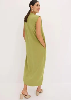 Jerseykleid aus Viskose-Mix mit Schulterpolster