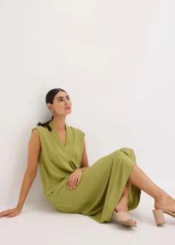 Jerseykleid aus Viskose-Mix mit Schulterpolster