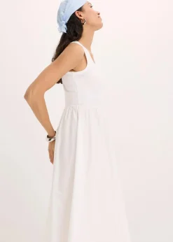 Jerseykleid im Materialmix