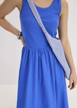 Jerseykleid im Materialmix