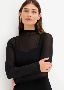 Jerseykleid mit Mesh