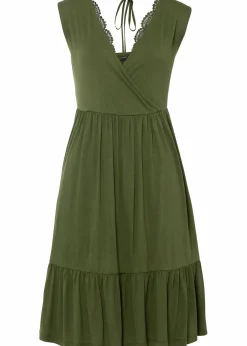 Jerseykleid mit Spitze