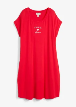 Jersey-Kleid mit Stickerei aus Viskose-Elasthan-Mix