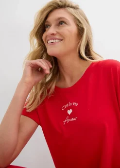 Jersey-Kleid mit Stickerei aus Viskose-Elasthan-Mix