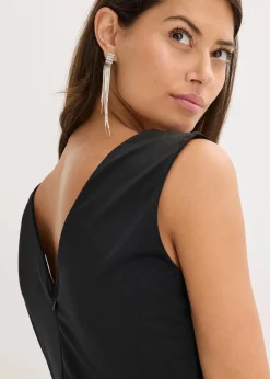 Jerseykleid mit Strassstein-Applikation