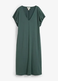 Jerseykleid mit V-Ausschnitt aus Viskose-Mix