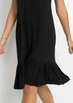 Jerseykleid mit Volant aus Viskose-Mix