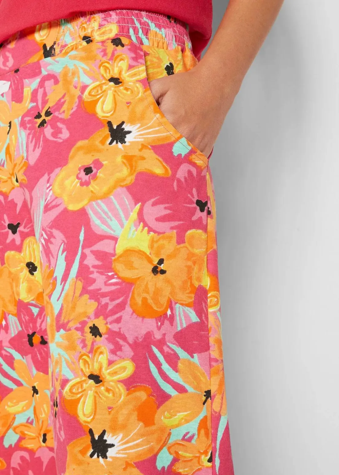 Jersey-Palazzohose aus softem Viskose-Mix