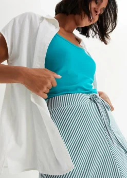 Jersey-Rock mit Streifen, knieumspielend