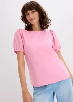 Jerseyshirt mit Ärmeln aus Baumwollpopeline