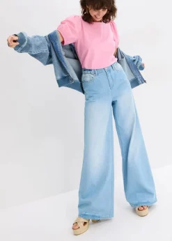 Jerseyshirt mit Ärmeln aus Baumwollpopeline