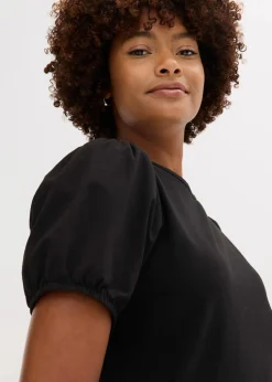 Jerseyshirt mit Ärmeln aus Baumwollpopeline