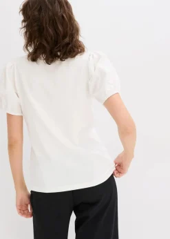 Jerseyshirt mit Ärmeln aus Baumwollpopeline