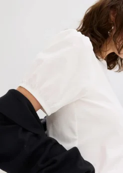 Jerseyshirt mit Ärmeln aus Baumwollpopeline