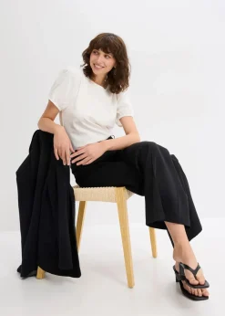 Jerseyshirt mit Ärmeln aus Baumwollpopeline