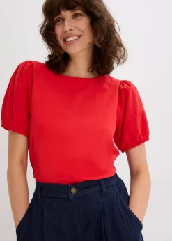 Jerseyshirt mit Ärmeln aus Baumwollpopeline