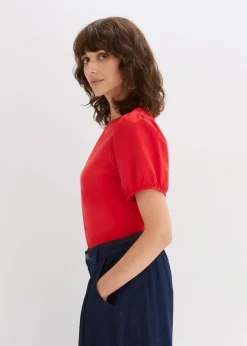 Jerseyshirt mit Ärmeln aus Baumwollpopeline