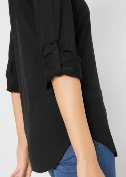 Jersey-Shirtbluse, lang