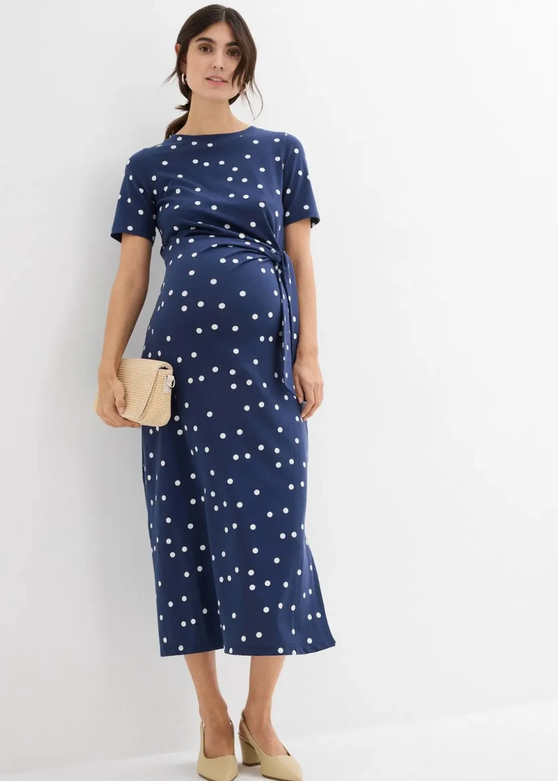 Jersey-Umstandskleid aus Bio-Baumwolle in Midilänge