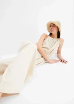 Jumpsuit aus leichtem Leinen-Viskose-Mix