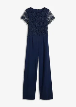 Jumpsuit aus softem Scuba mit Spitze