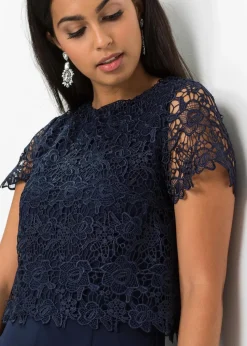 Jumpsuit aus softem Scuba mit Spitze