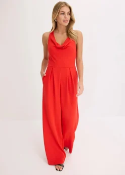 Jumpsuit mit Wasserfallausschnitt