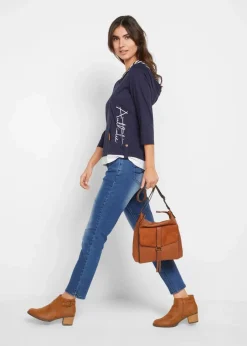 Kapuzen-Shirt, 3/4-Arm aus reiner Baumwolle