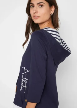 Kapuzen-Shirt, 3/4-Arm aus reiner Baumwolle